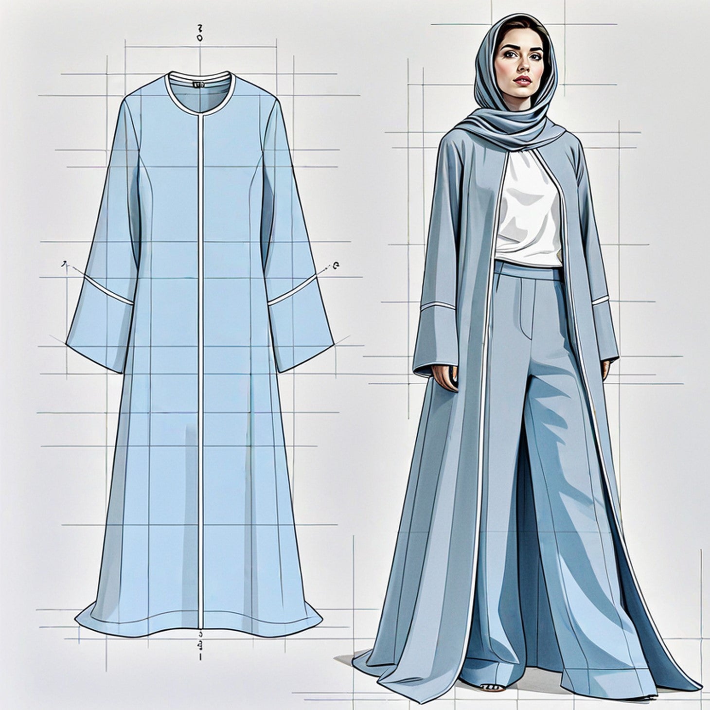 RAYA — The Set worn with measurement reference